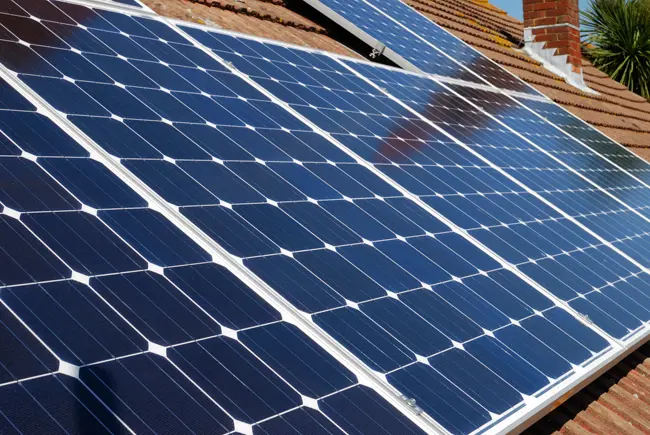 Solar panels on a roof